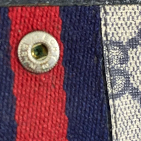 Title: Gucci Blue Wallet with Red Stripe - Picture 8 of 11